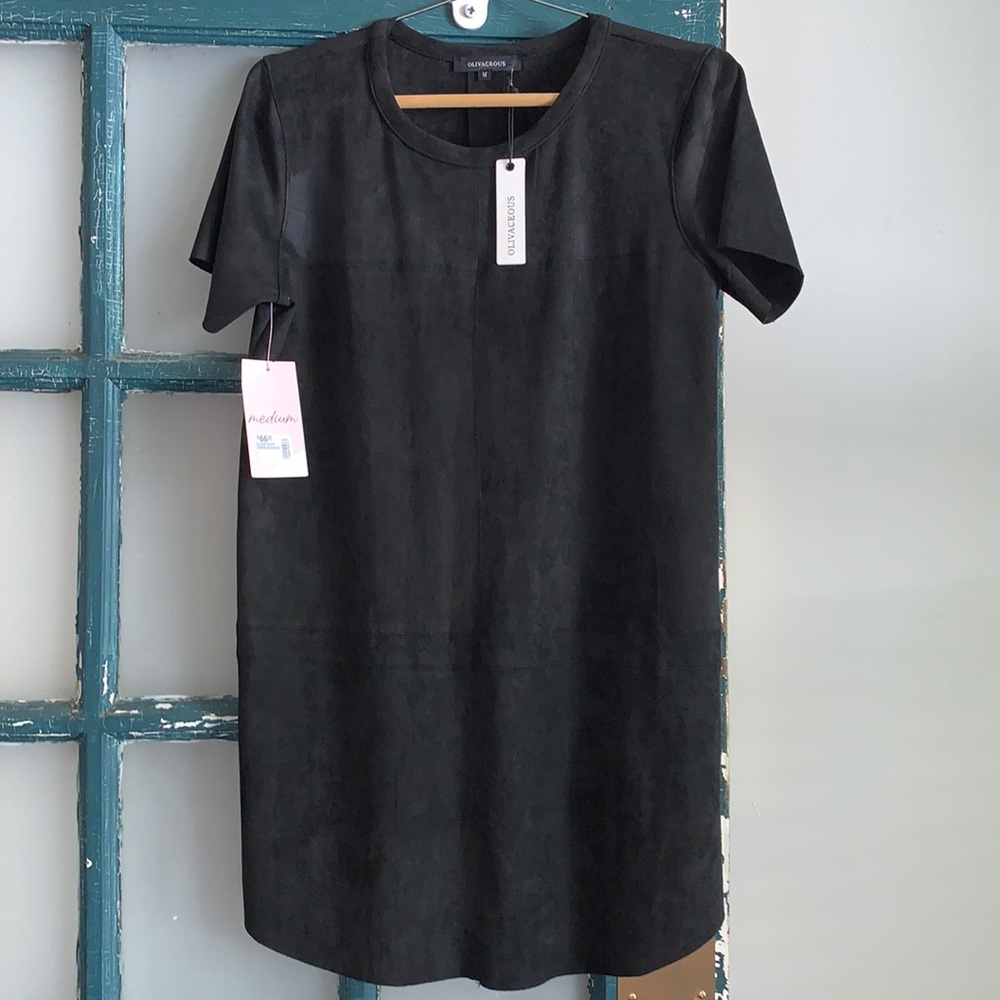Black suede size medium Olivaceous mini dress